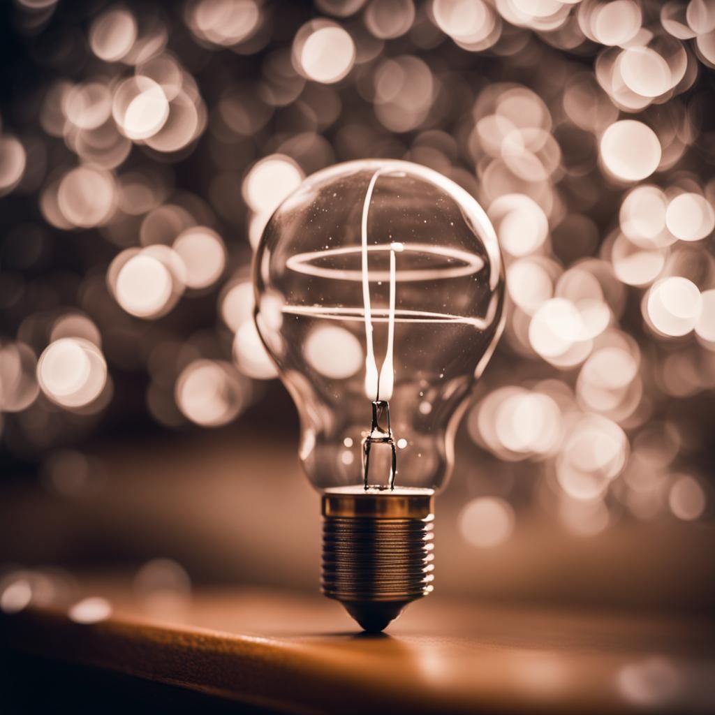 Conceptual Lightbulb Photo with Bokeh and Natural Light