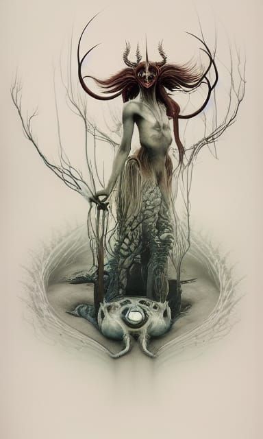 Surreal Demon Brain Dream in Dark Fantasy Style