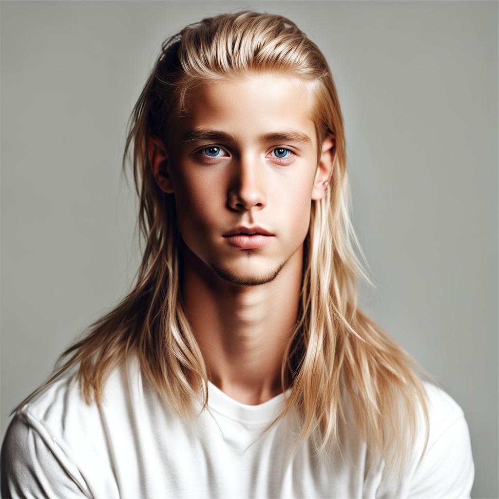 Handsome Blonde Boy Portrait