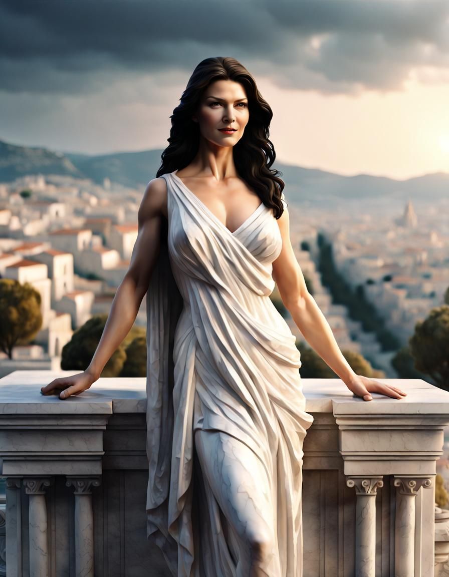 Catherine Zeta Jones as Greek Marble Statue