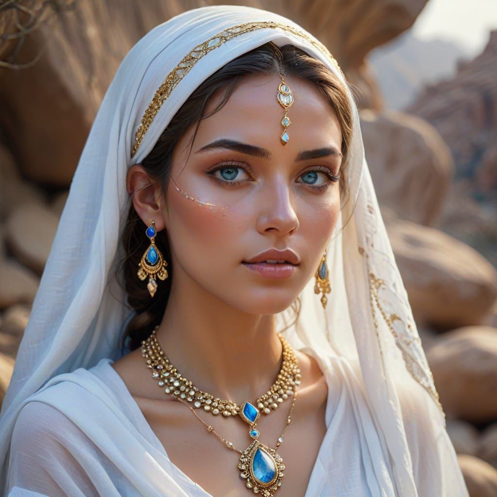 Ethereal Beauty: Young Woman in Dreamy Fantasy Portrait