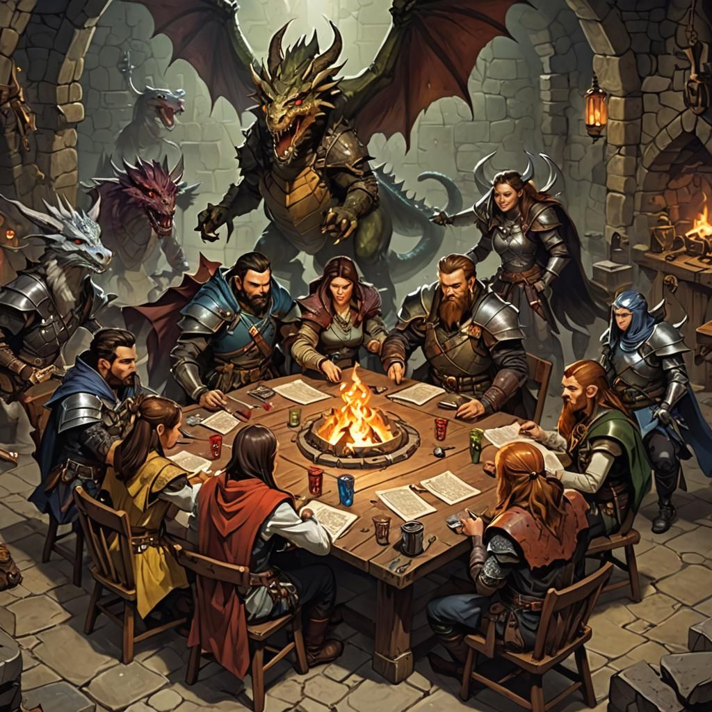 Friends Playing Dungeons and Dragons Together