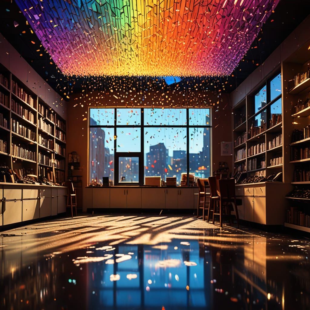 Prisms Casting Rainbows in Shop: Cinematic Photography