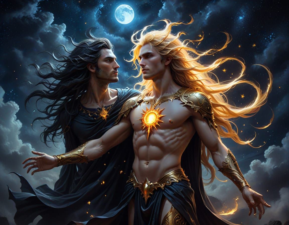 Sun and Moon Dance in Electric Starry Sky