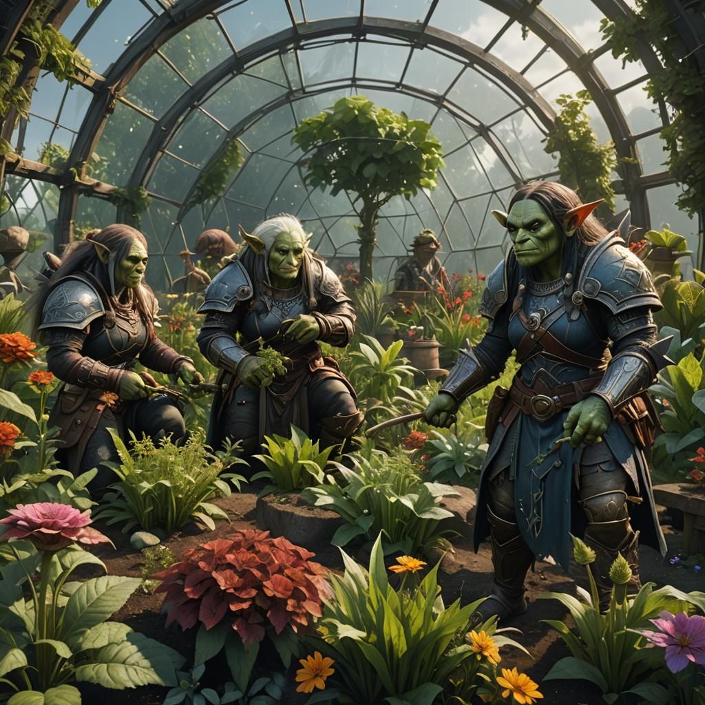 Female Orcs' Weed Garden in Geodesic Dome