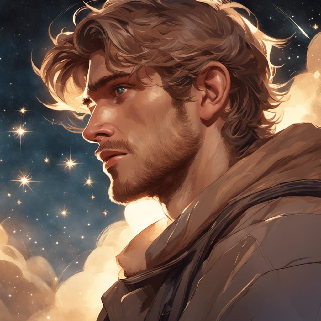 Man with Starry Eyes: Hyperdetailed Concept Art