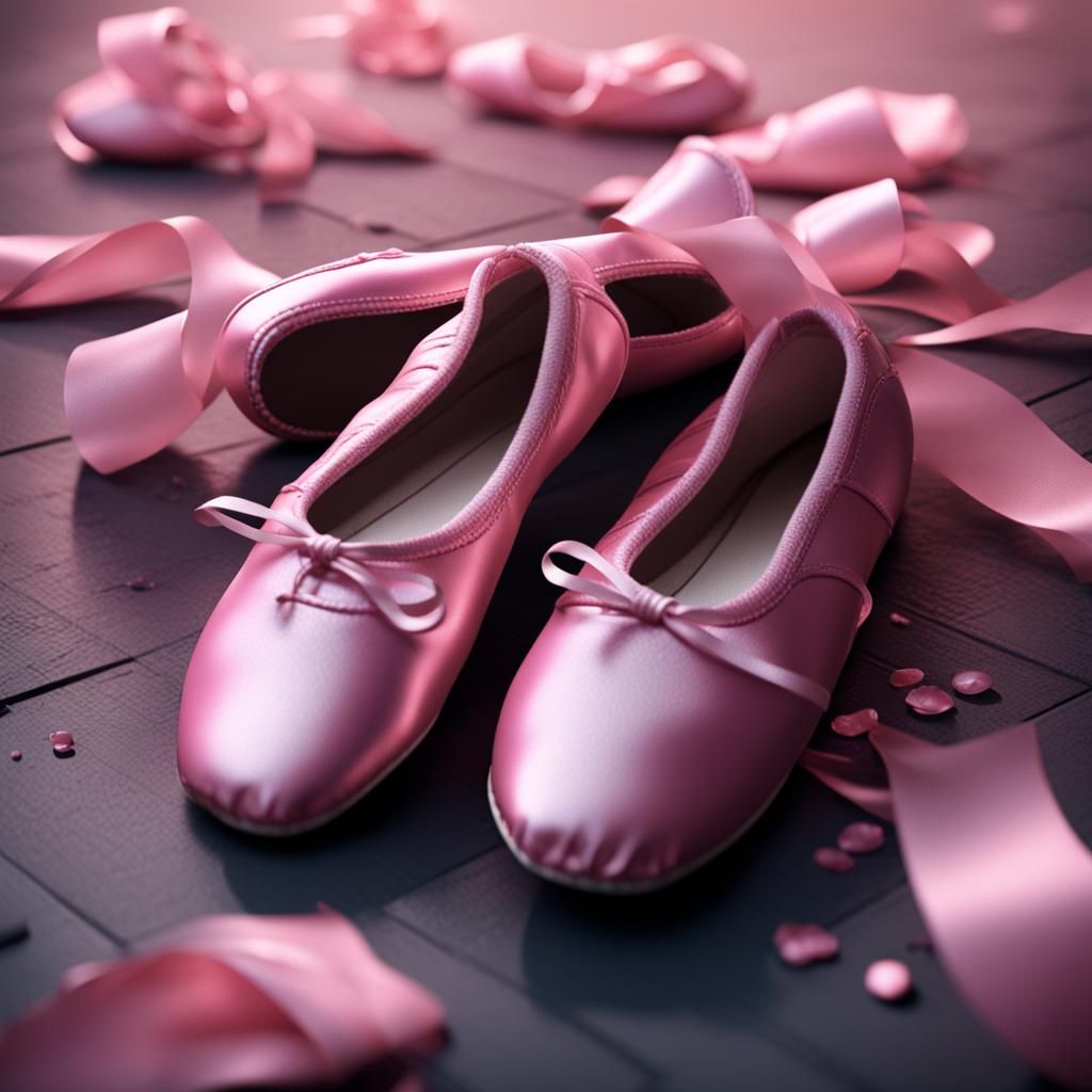 Light Pink Ballet Slippers: Matte Painting