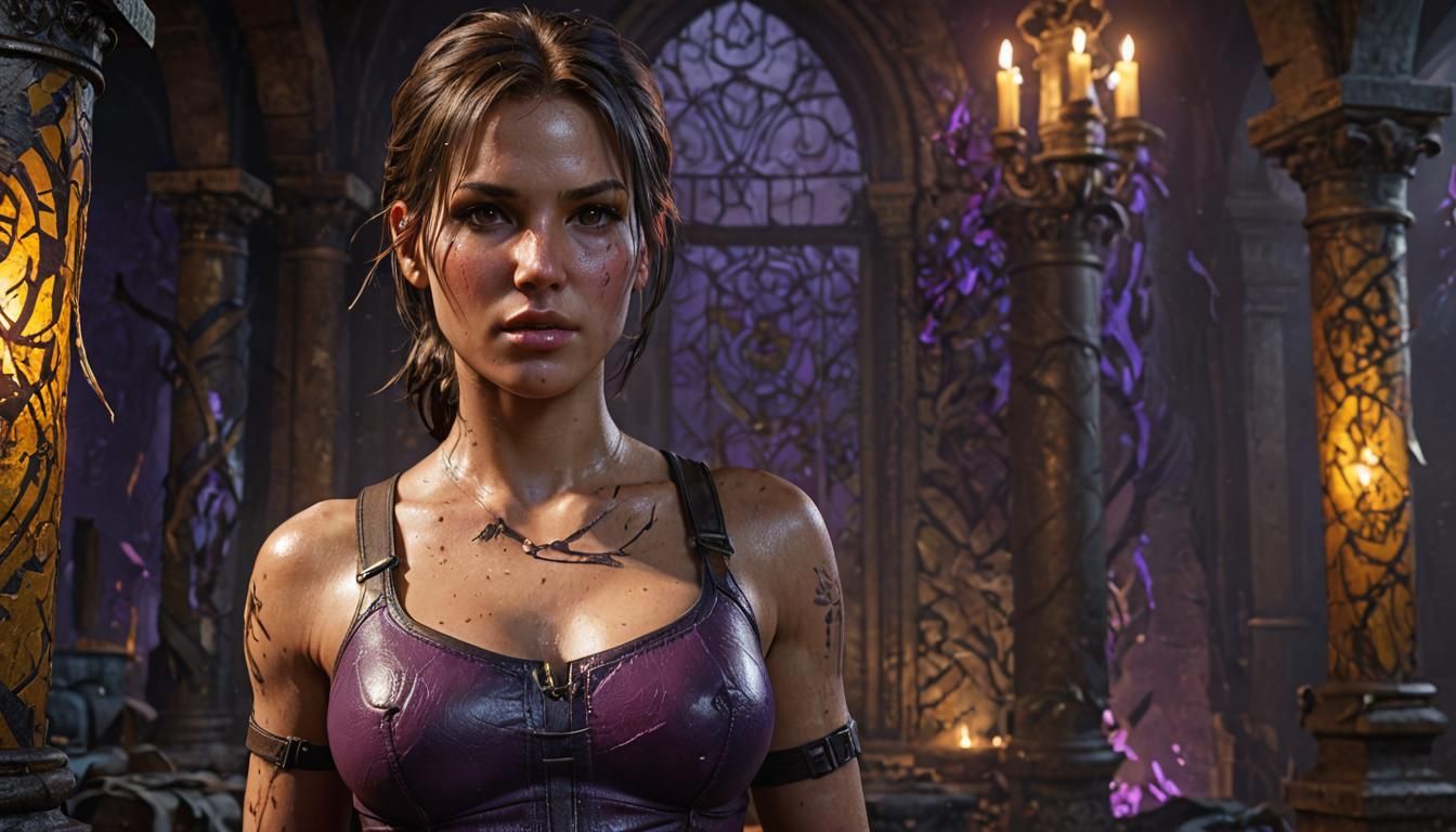 Lara Croft in Dark Fantasy Style