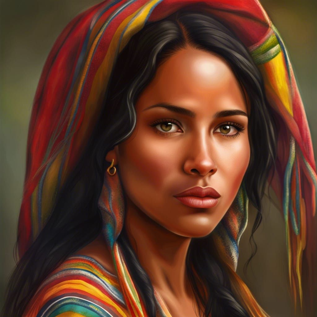 Realistic Portrait of a Beautiful Ecuadorian Woman