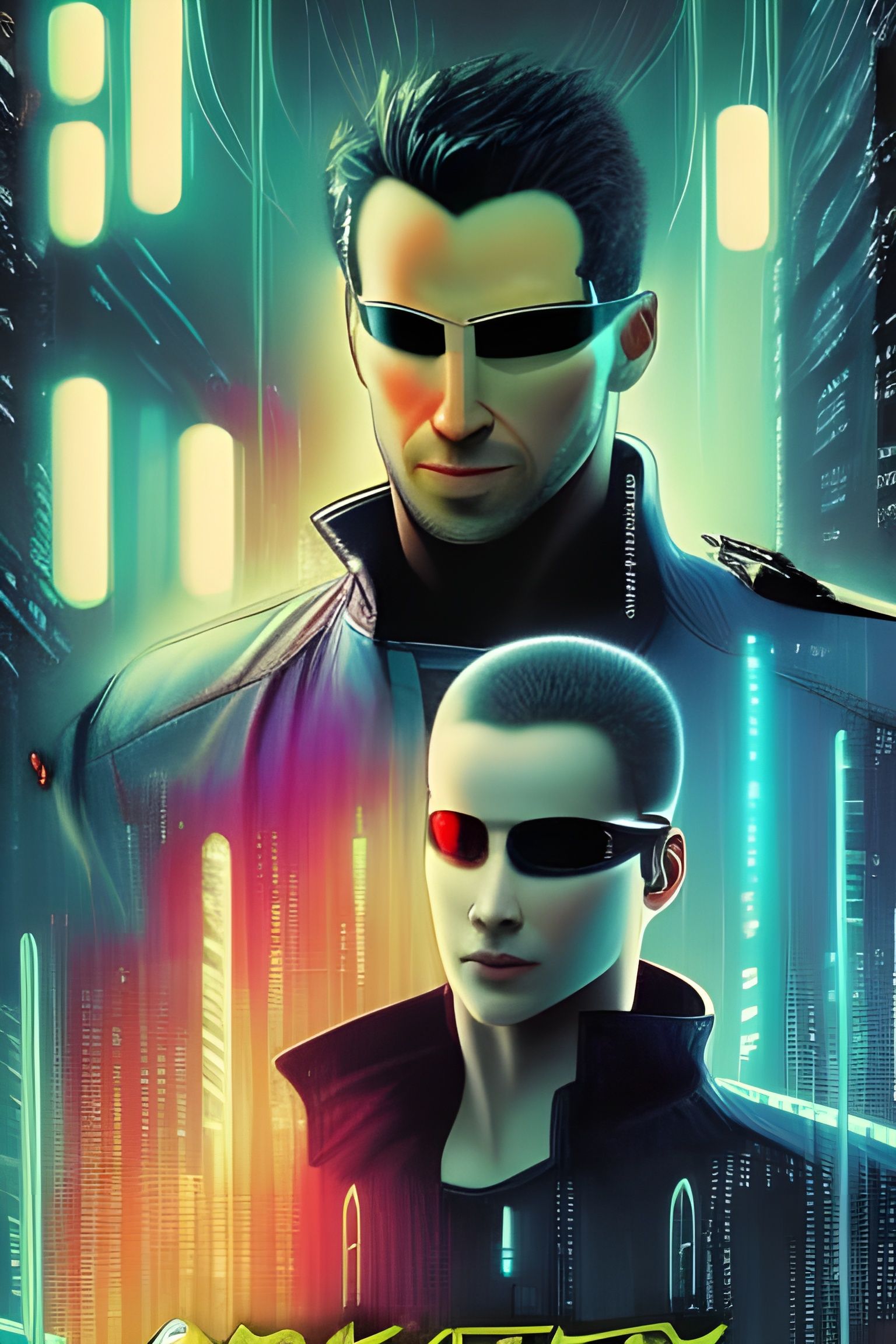 Sci-Fi Hyperrealism: Matrix in Cyberpunk Style