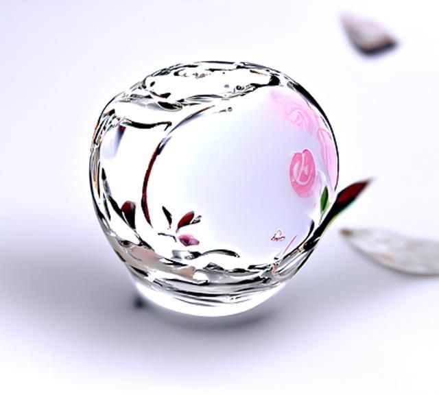 Perfect Round Water Bubble in 3D Macro Photography