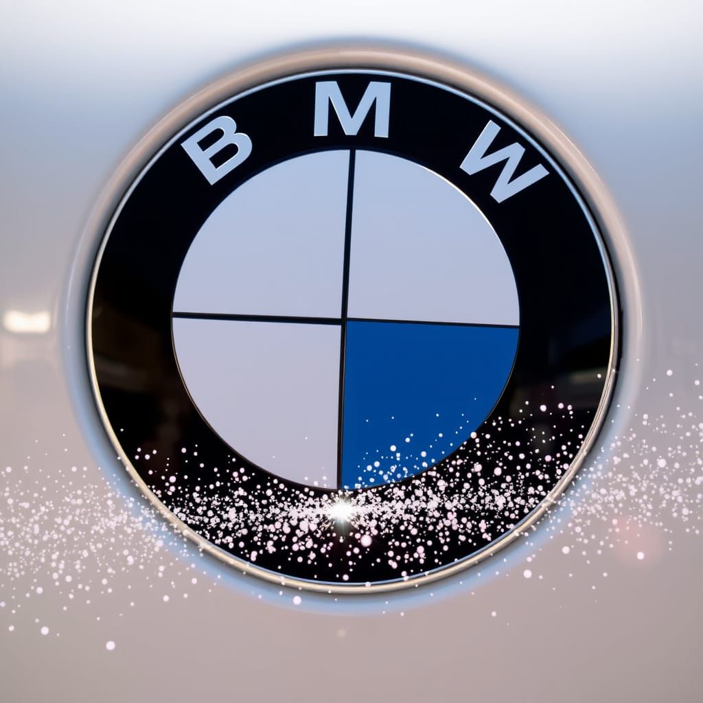 Shimmering BMW Logo with Glitter Trail