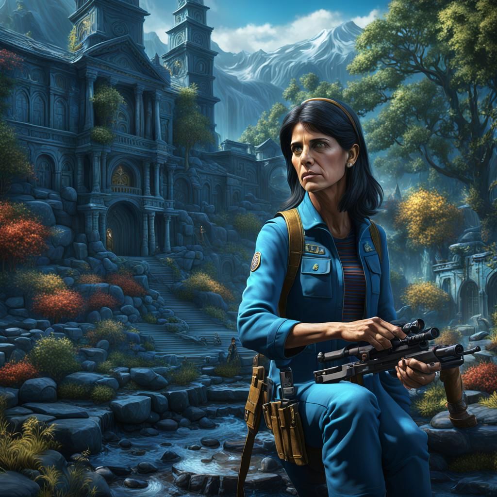 Detailed Matte Painting of Nikki Haley in Deep Color