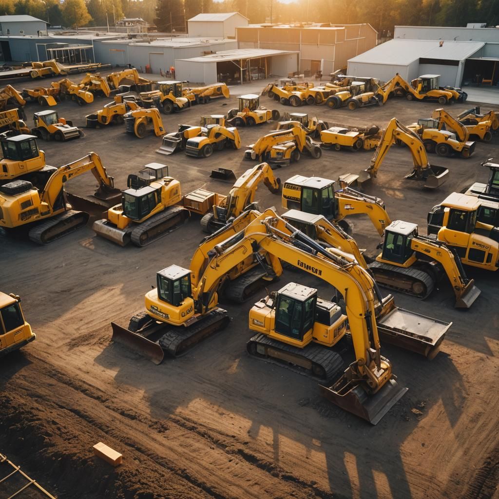 Construction Equipment Rental Store at Sunset