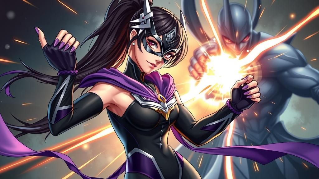 Anime Superhero in Epic Battle, Digital Painting
