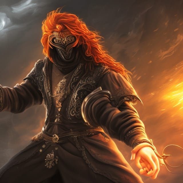 Man with Broadsword in Dark Fantasy Style