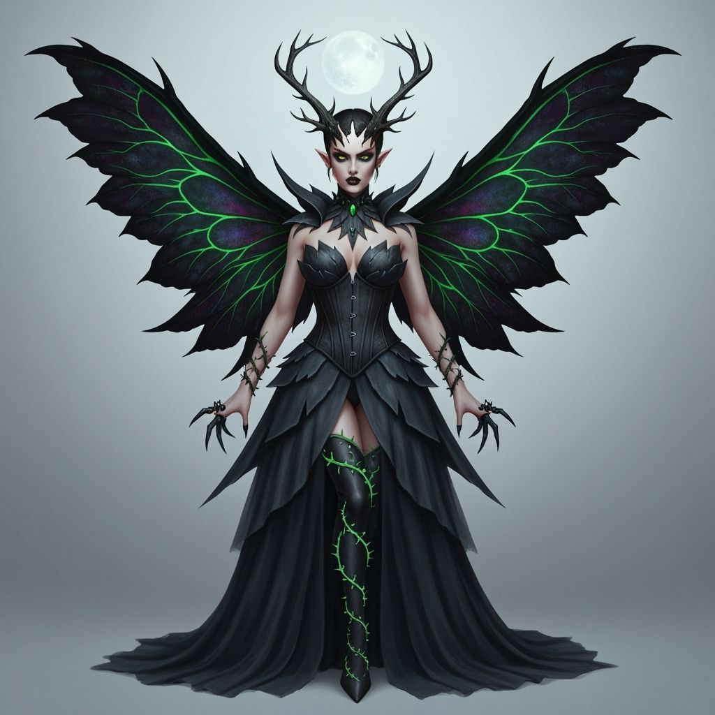 Dark Fairy Queen in Couture Villain Outfit