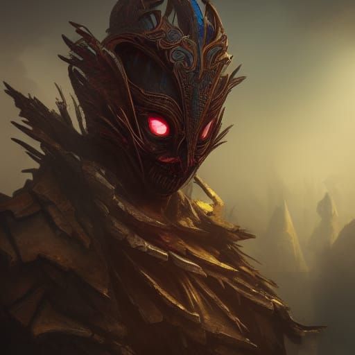 Shattered Mask of Pain: Detailed Matte Painting