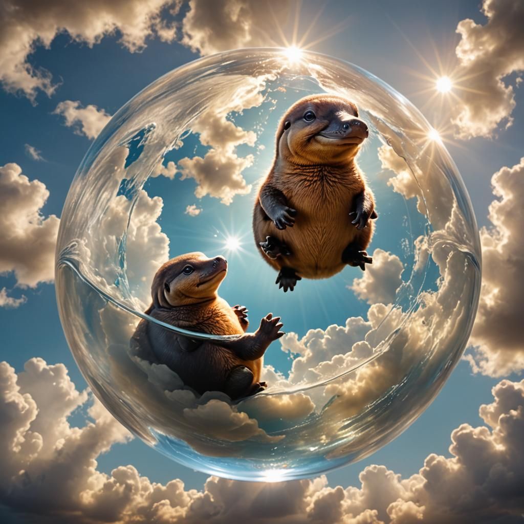 Baby Platypus in a globe