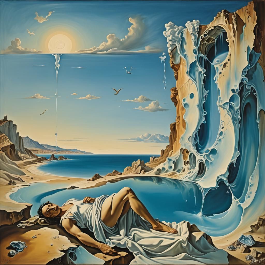 Surreal Mediterranean Dreamscape in Dali Style