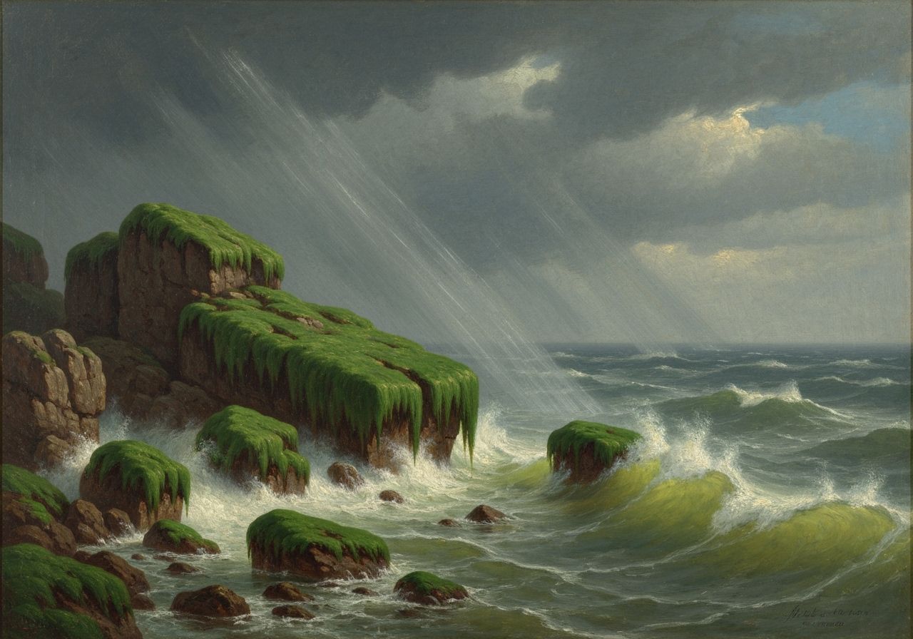 Stormy Lighthouse at Night: Digital Art