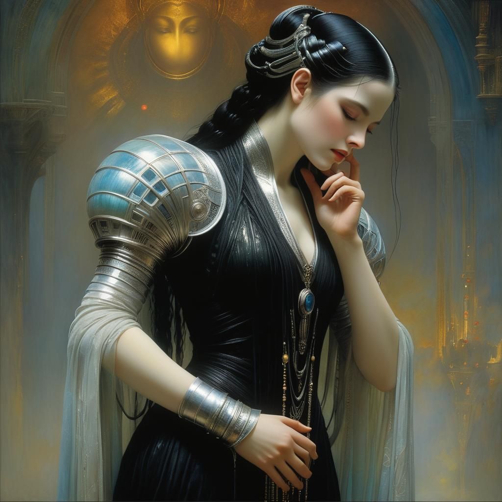 Surreal Empress Portrait in Dark Fantasy Style