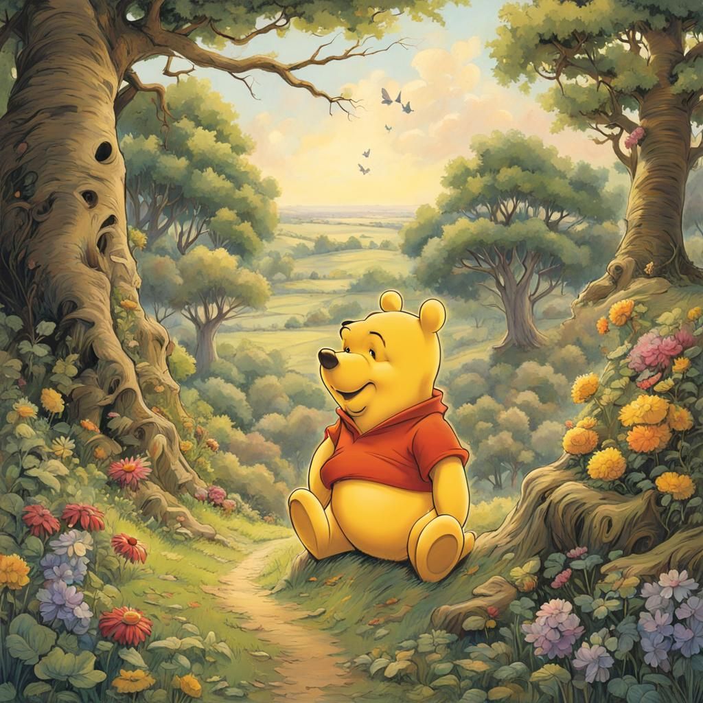 Winnie the Pooh Bobblehead in Hundred Acre Wood