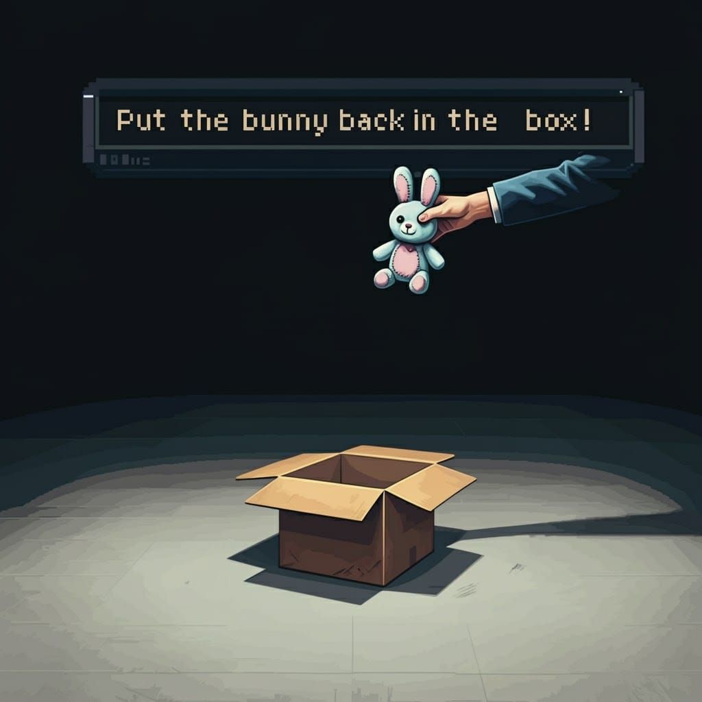 Virtual Reality Bunny in Pixel Art Style