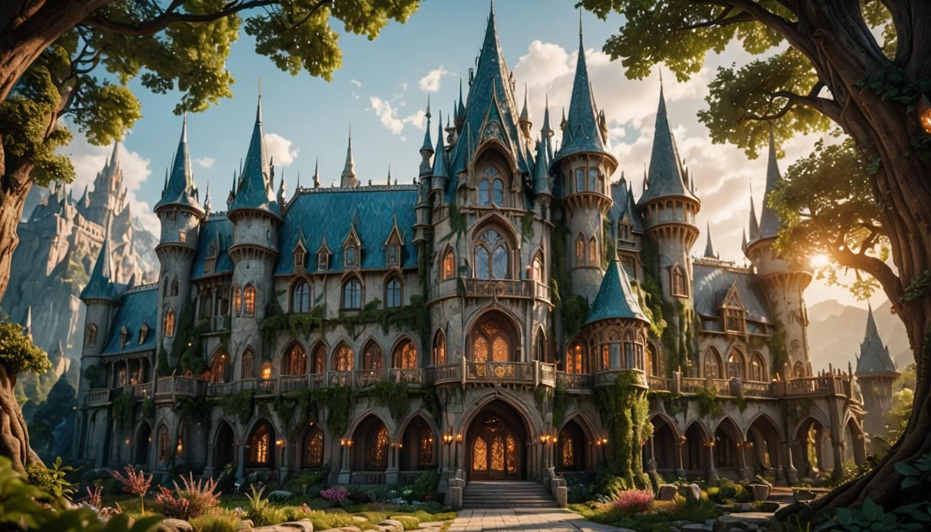 Majestic Elven Palace in Natural Light