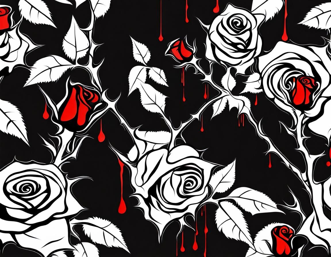 Black Rose Dripping Blood