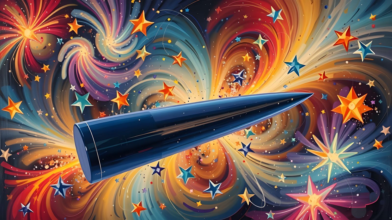 Polychromatic Cylinder Spins in Abstract Expressionist Vorte...