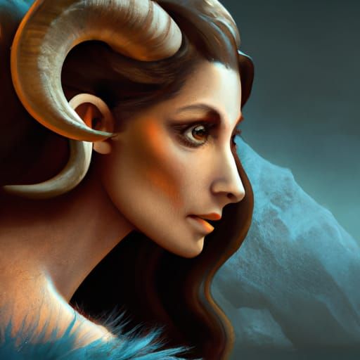 Dramatic Portrait of Aries as Digital Matte Painting