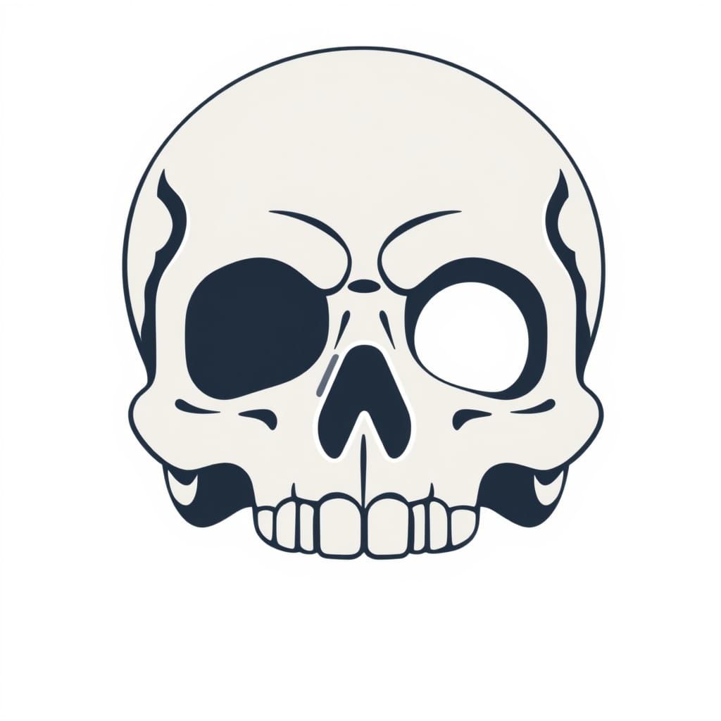 Minimalist Skull Logo with Forehead Hole