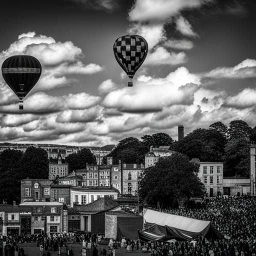 Bristol Balloon Festival in Post-Impressionist Style