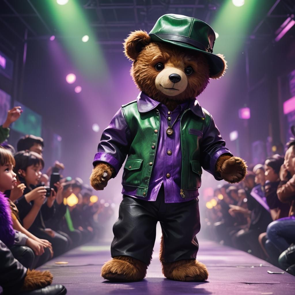 Teddy Bear Catwalk Pose in Fantasy Concept Art