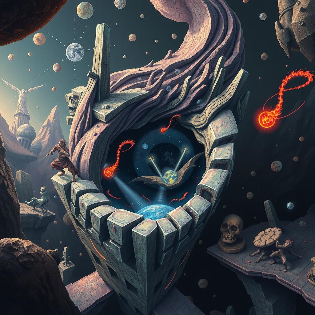 Surreal Spiral Cube of the Underworld