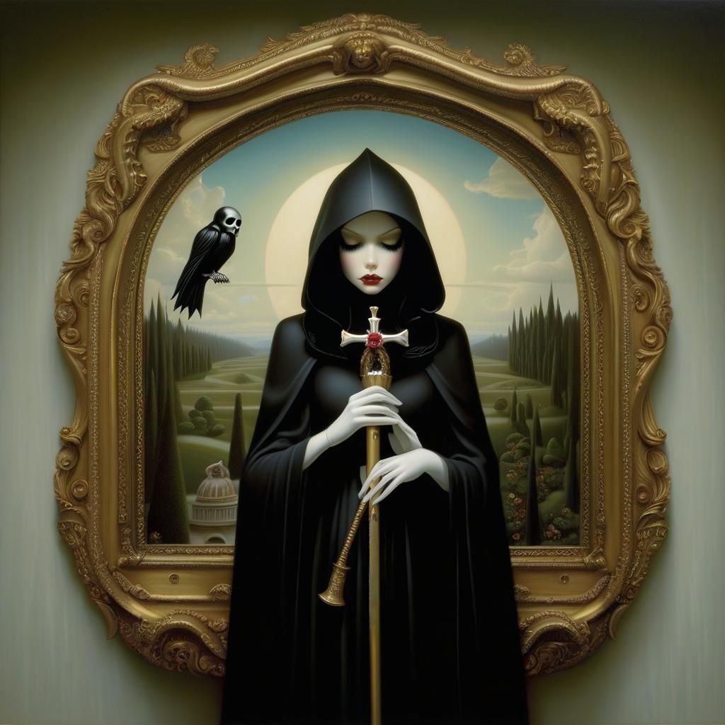 Grim Reaper in Pop Surrealist Style