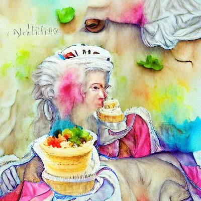 Marie Antoinette smugly eating cake