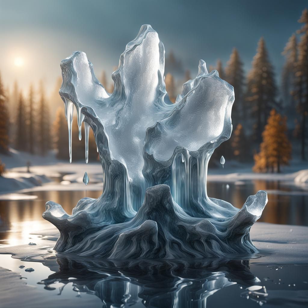 Melting Ice Sculpture: Climate Change Impact