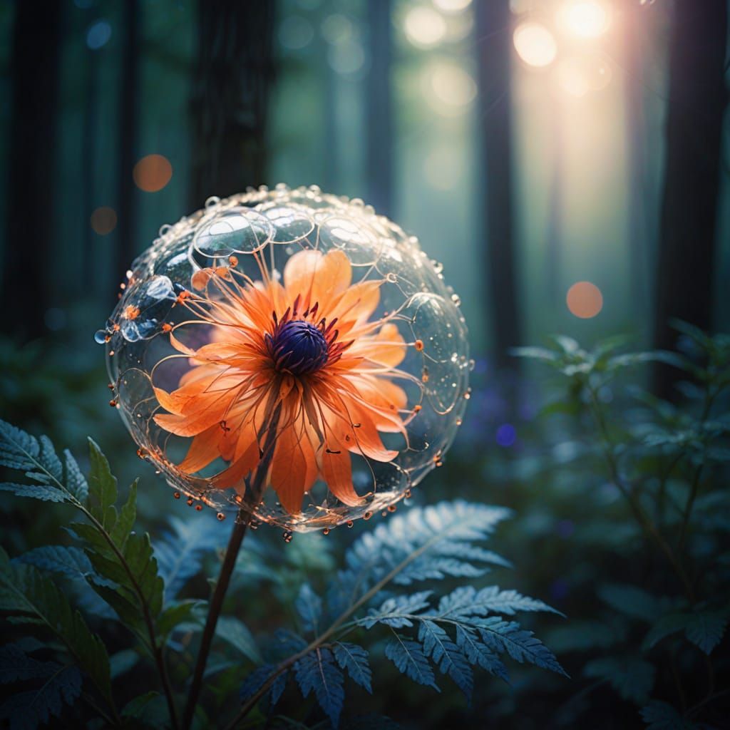 Ethereal Peace Flower in Surreal Forest