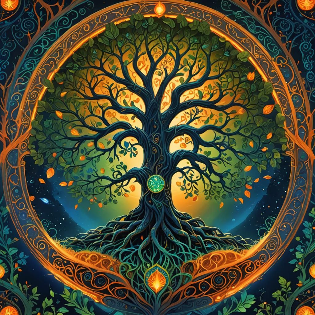 Glowing Tree of Life: Fantastical Concept Art