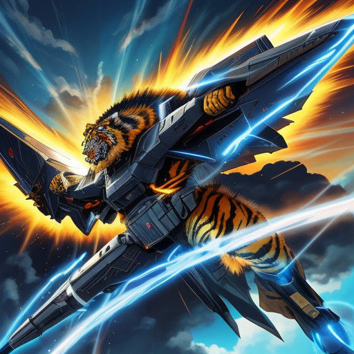 Supersonic Tiger Soars Immortal in Vibrant Manga Style