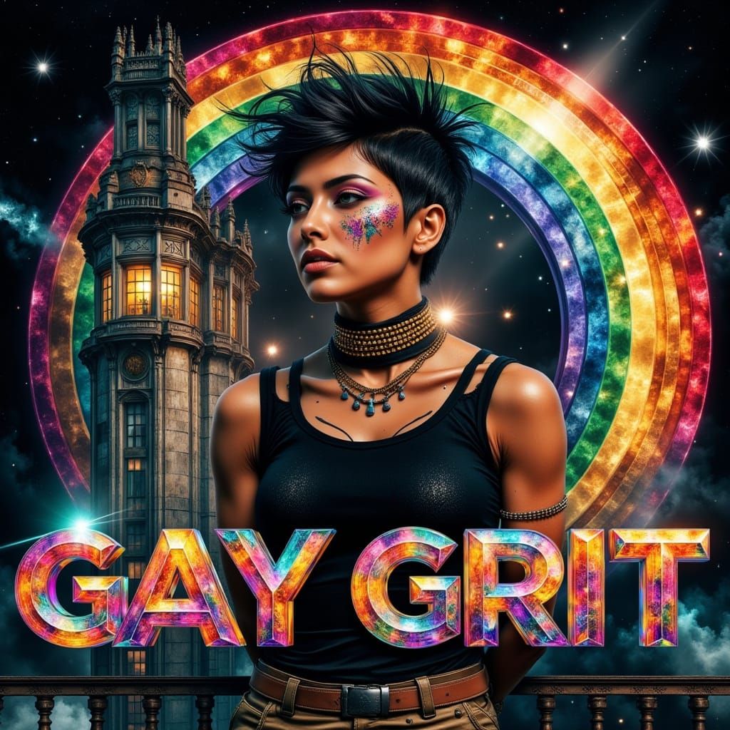 Rainbow Warrior in Gritty, Hyper-Detailed Style