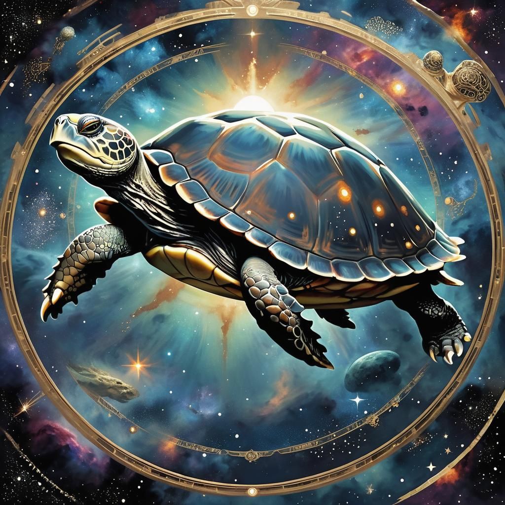 Cosmic Turtle: Great A'Tuin in Starry Void