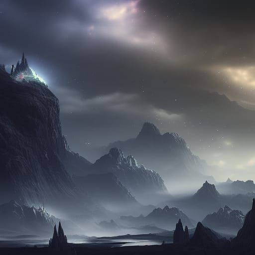 Detailed Dark Sky Digital Painting in 8K