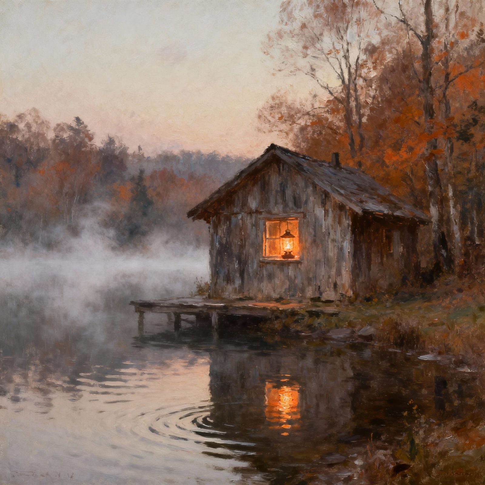 Petroleum lamp in the window