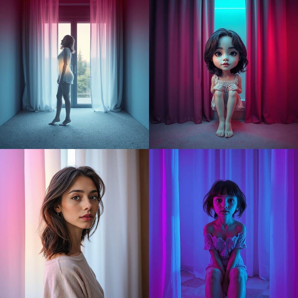 Abstract 3D Liminal Digital Art with Neon Accents