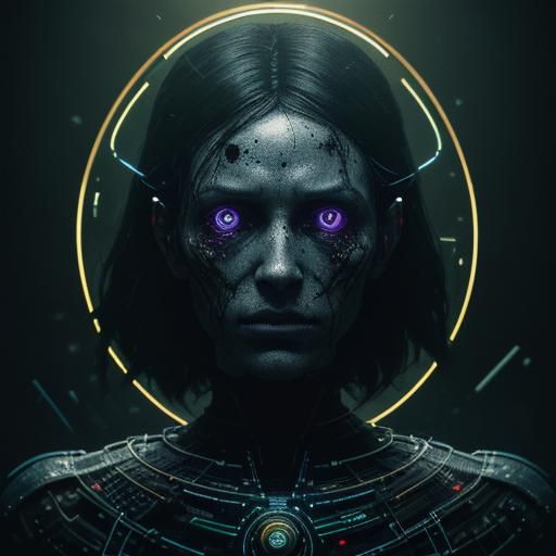 Eerie TV Figure in Abandoned Studio