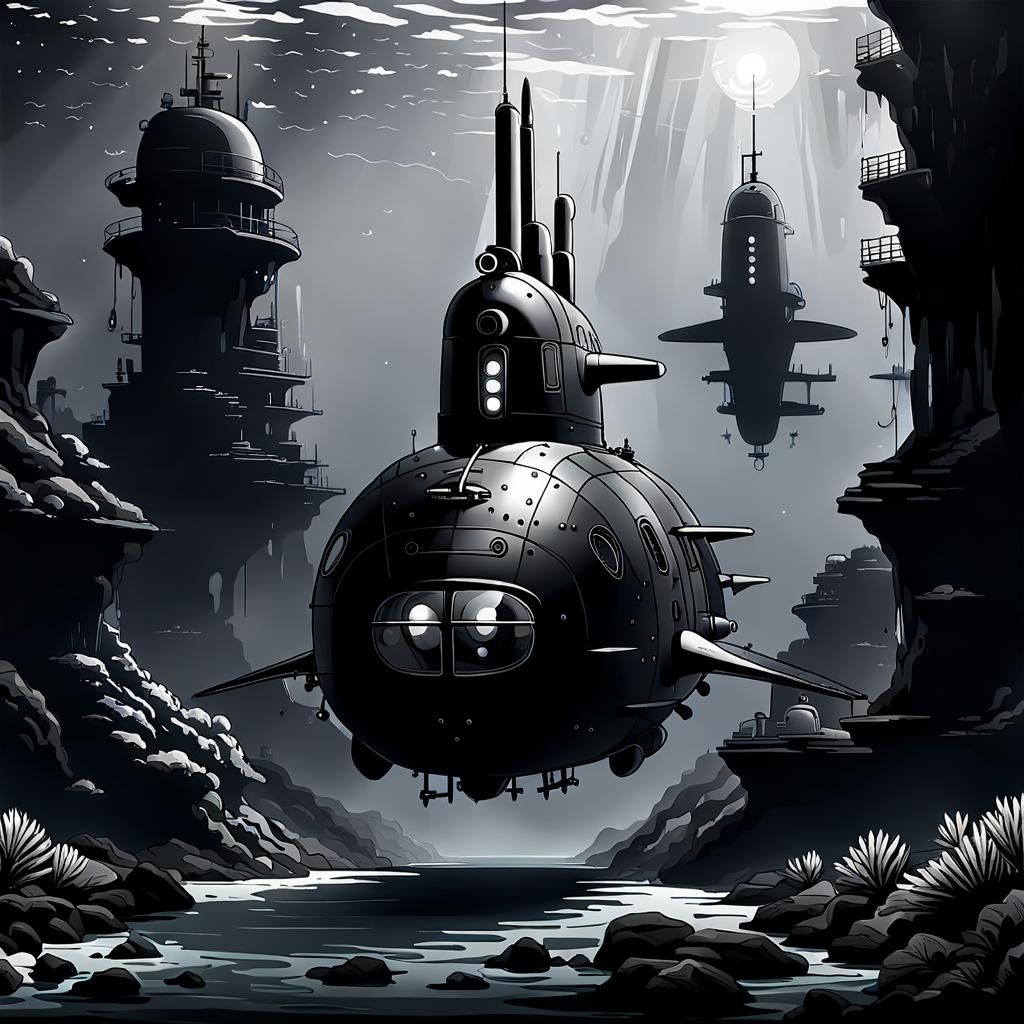 Monochromatic Black Submarine Design