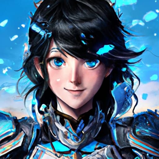 Anime Knight Girl Portrait in Hyperdetailed Style